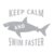 KeepCalmAndSwimFaster1MetallicSilver11x11