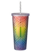 b.free Rainbow Pride 22oz Sparkle Straw Tumbler
