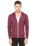 Unisex Triblend Lightweight Full-Zip Hooded Long Sleeve Tee