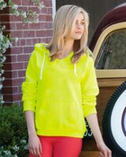 Women's Sueded V-Neck Hooded Sweatshirt