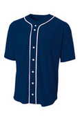 Short Sleeve Full Button Baseball Top