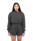 Women's Garment-Dyed Crop Hooded Sweatshirt