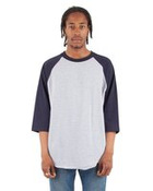 Unisex Raglan Three-Quarter Sleeve T-Shirt