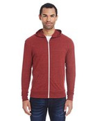 Unisex Triblend Full-Zip Lightweight Hooded Sweatshirt