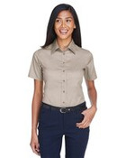 Women's Easy Blend™ Short Sleeve Twill Dress Shirt with Stain-Release