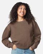 Women's Garment-Dyed Mid-Length Crewneck Sweatshirt