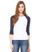 Women’s 1X1 Baby Rib Raglan Three-Quarter Sleeve Tee