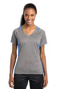 Ladies Heather Colorblock Poly T-Shirt