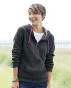 Women's Triblend Half-Zip Hooded Sweatshirt