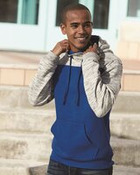 Men's Mélange Fleece Colorblocked Hooded Sweatshirt