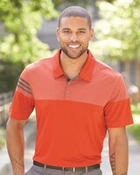 Men's Heathered 3-Stripes Colorblocked Polo