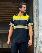 Men's Hi-Visibility Colorblock Ripstop Short Sleeve Work Shirt