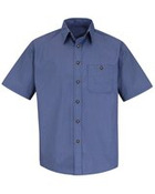 Men's Tall Mini-Plaid Uniform Short Sleeve Shirt