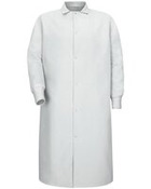 Unisex Gripper-Front Pocketless Butcher Coat With Knit Cuffs