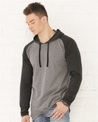 Men's Fine Jersey Hooded Long Sleeve Raglan T-Shirt