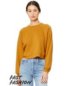 Women's Crop Raglan Fleece Crewneck Sweatshirt