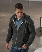 Unisex Retro Heather Full-Zip Hooded Sweatshirt