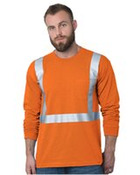 Unisex USA-Made 50/50 Hi-Visibility Long Sleeve Pocket T-Shirt