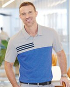 Men's Heathered Colorblocked 3-Stripes Polo