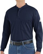 Men's Tall Long Sleeve Tagless Henley Shirt