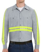 Men's Industrial Enhanced-Visibility Long Sleeve Work Shirt