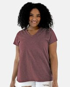 Women's Curvy Collection Fine Jersey V-Neck Tee