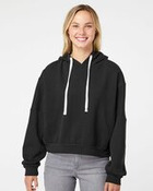 Women's Sueded Fleece Crop Hooded Sweatshirt