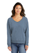 Garment Dyed V Neck Sweatshirt