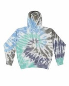 Unisex Tie-Dyed Cloud Inside-Out Fleece Hooded Sweatshirt