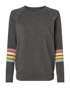 Women's Striped Sleeves Crewneck Sweatshirt