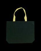 Cotton Canvas Tote Bag with Color Accents