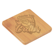 3 3/4" x 3 3/4" Bamboo Square 6-Coaster Set with Holder