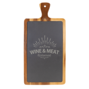 16" x 7 3/4" Acacia Wood/Slate Cutting Board